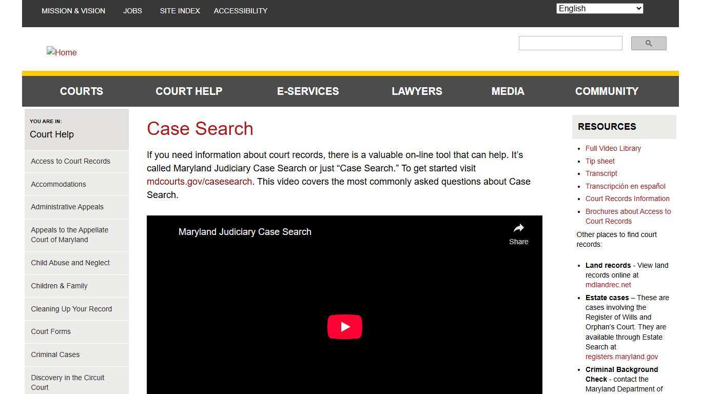 Case Search Maryland Courts