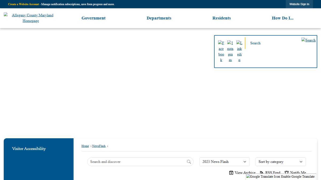 News Flash • Allegany County, MD