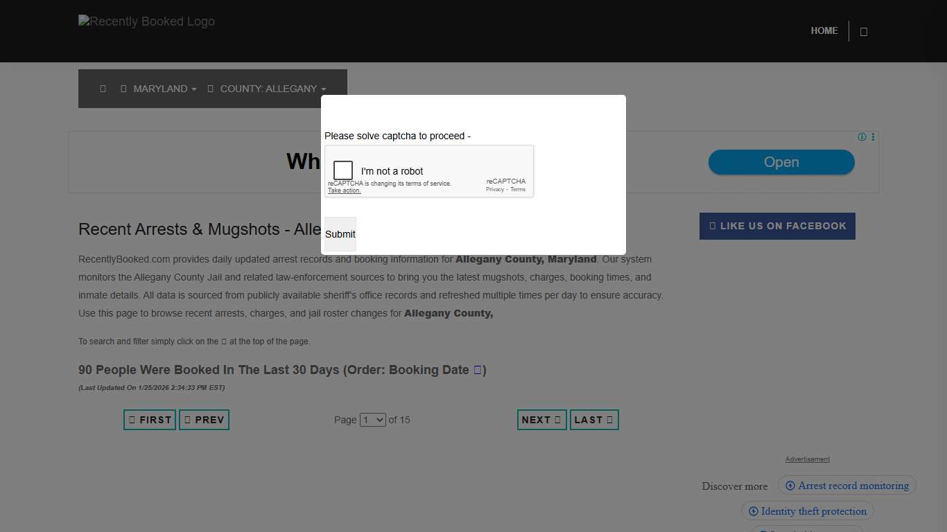 Allegany County, Maryland Mugshots RecentlyBooked.com